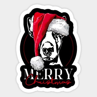 Santa English Bull Terrier Merry Christmas dog Sticker